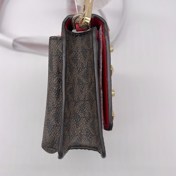 MICHAEL MICHAEL KORS Jet Set Small Studded Faux Leather Logo Phone Crossbody - Picture 4 of 16